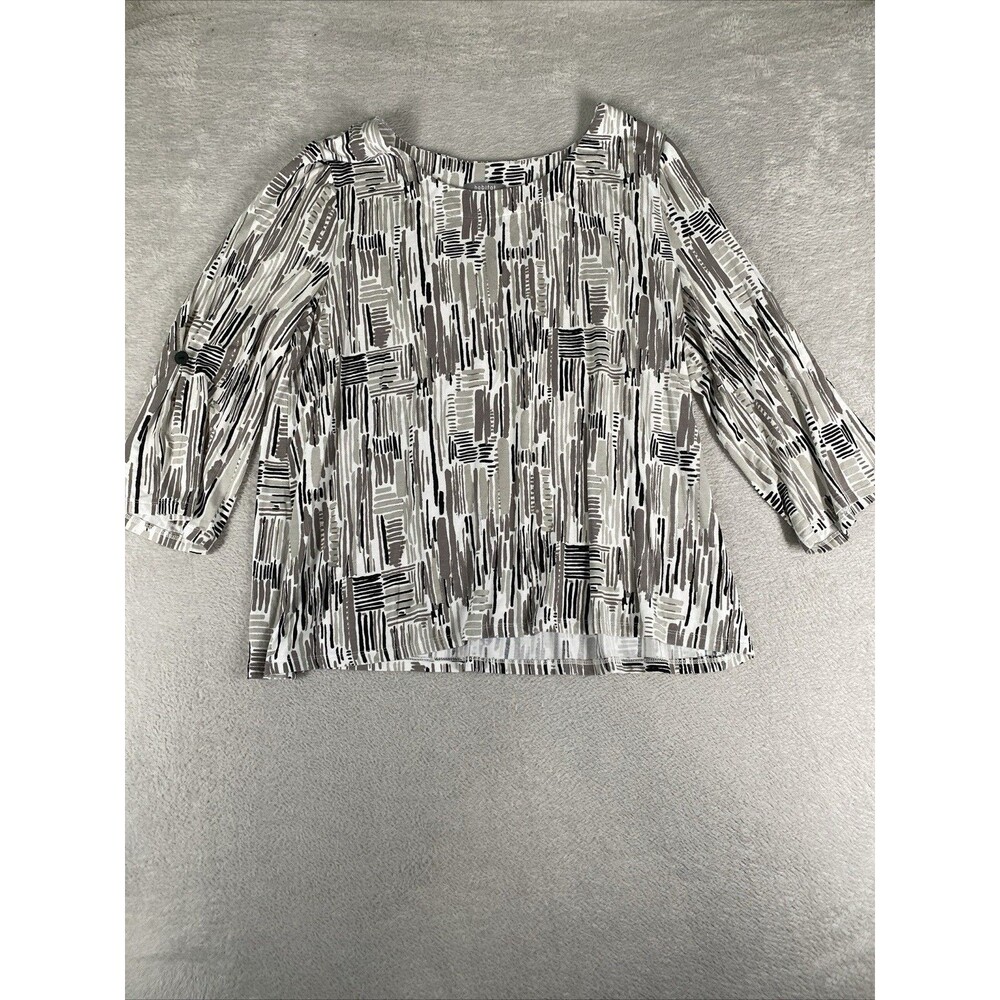 Habitat Festival Swing Shirt Size Large Scoop Neck 3/4 Sleeve Jersey Knit  Gray